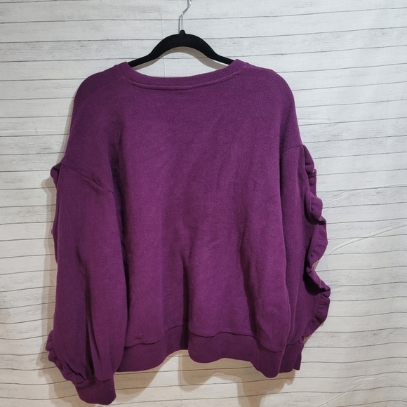 A NEW DAY RUFFLE SLEEVE PURPLE SWEATER, SZ XXL - Picture 7 of 9